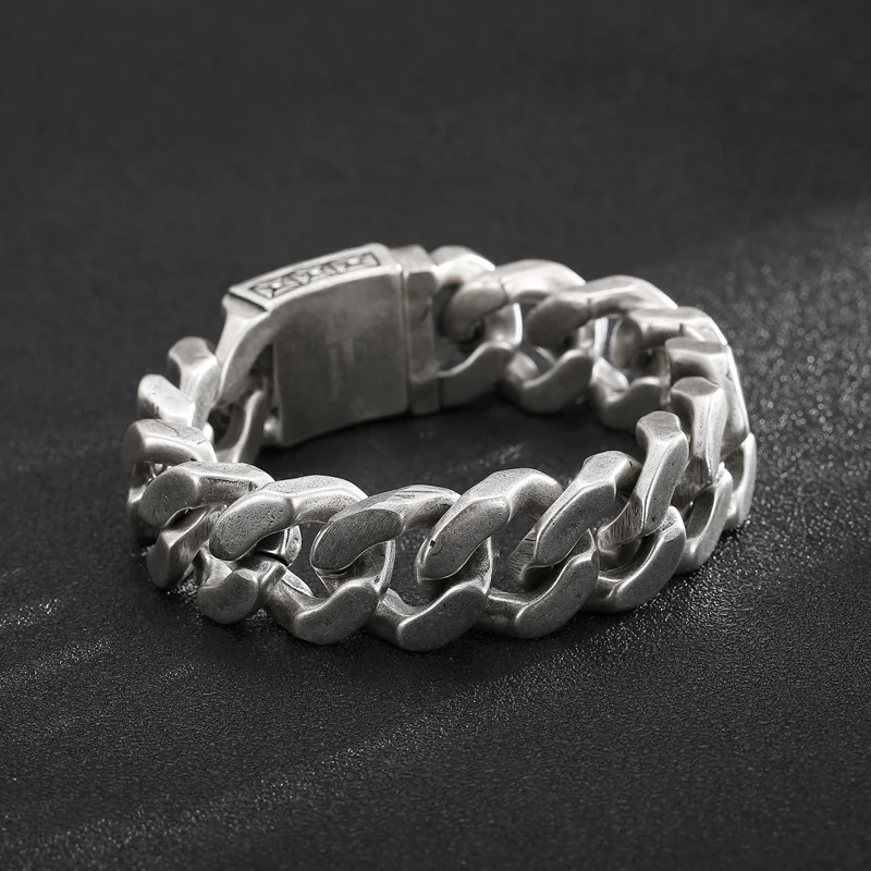 20mm Big and Heavy Chunky Cuban Chain Bracelet Men With Devil Ghost Skull Charm Vintage Magical Jewelry Best Gift For Friends