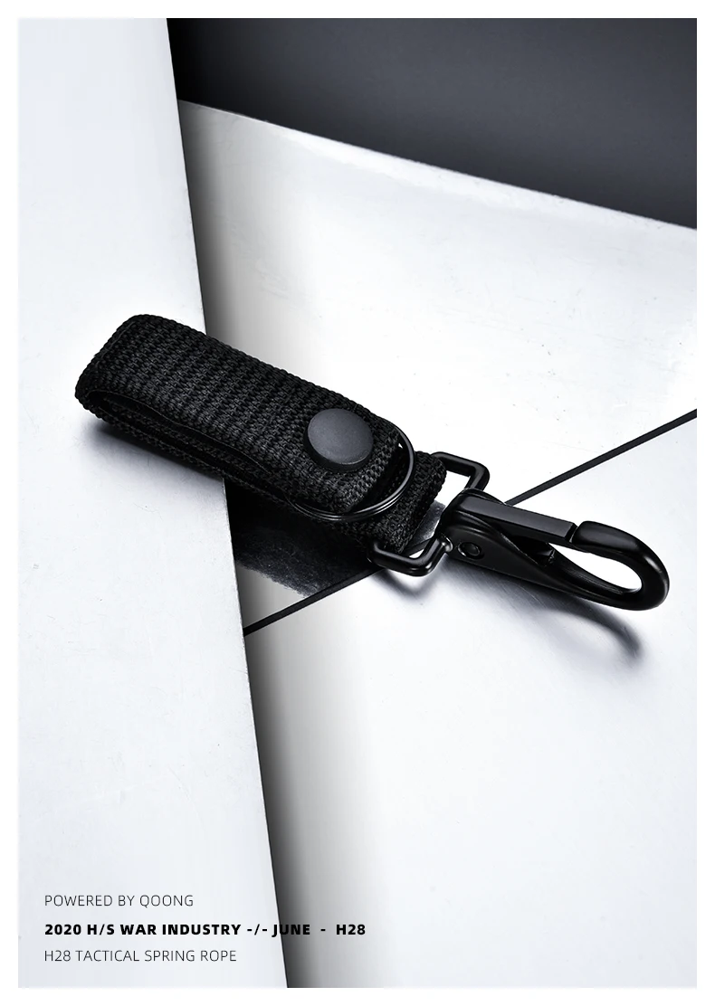 Military Specification Nylon Belt Waistband Key Ring High Density Velcro Key Chain Removable Durable Hanging Buckle Keychain H28