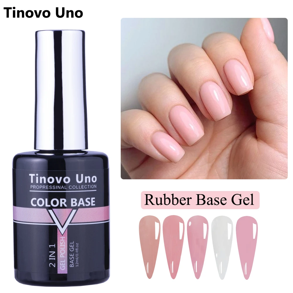 Tinovo Uno Professional Rubber Base Coat UV Gel Nail Polish 15ml Thick Long Lasting Esmalte Gelpolish All for Manicure Nails Art