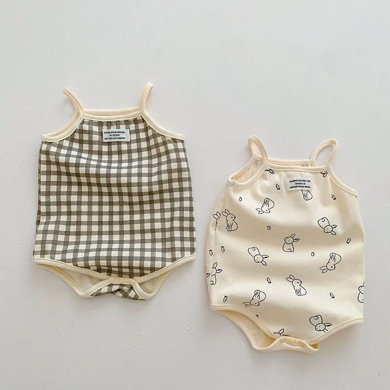 MILANCEL 2024 Summer Baby Bodysuits Cotton Infant Girls One Piece Sleeveless Camisole Bodysuit