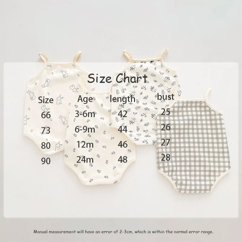 MILANCEL 2024 Summer Baby Bodysuits Cotton Infant Girls One Piece Sleeveless Camisole Bodysuit