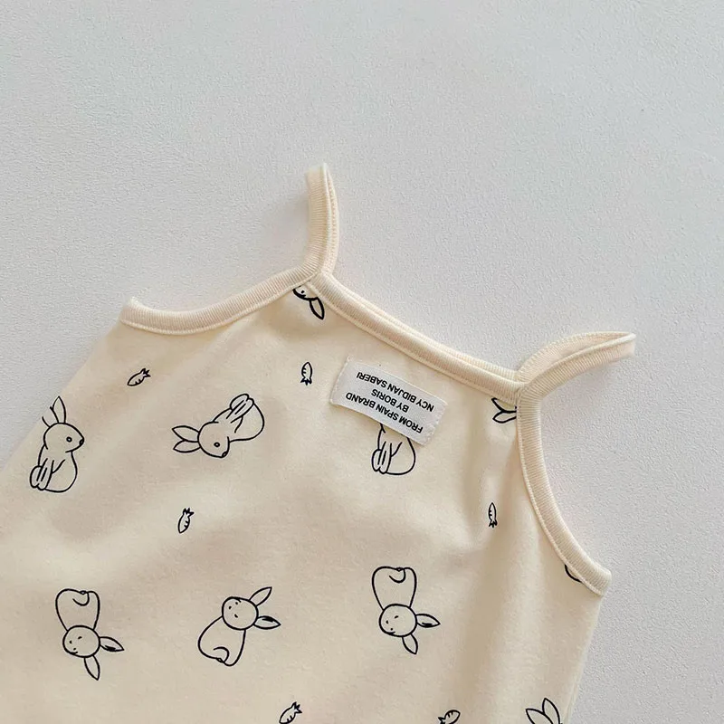 MILANCEL 2024 Summer Baby Bodysuits Cotton Infant Girls One Piece Sleeveless Camisole Bodysuit