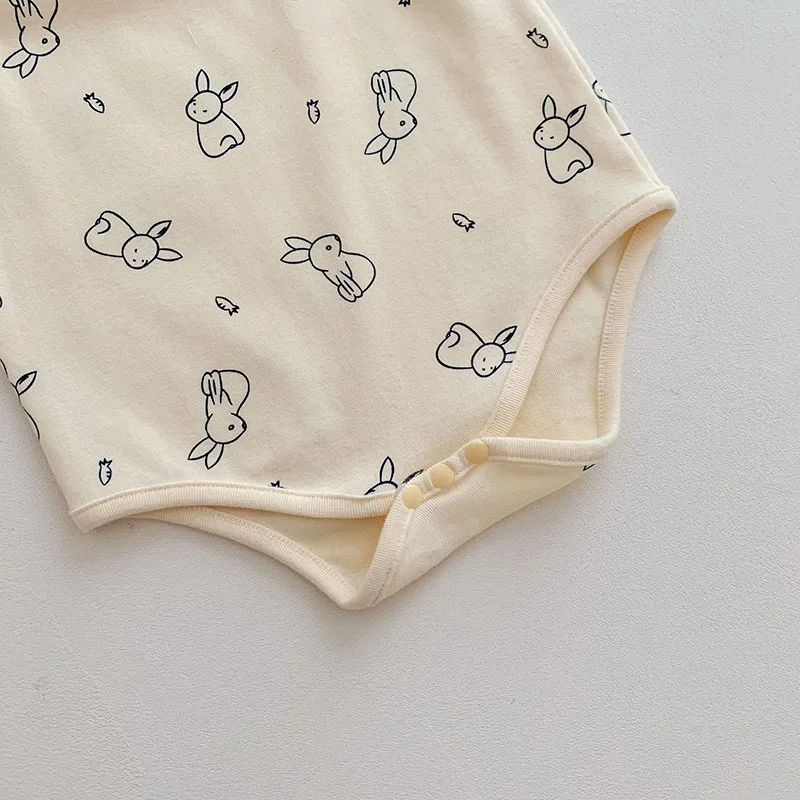 MILANCEL 2024 Summer Baby Bodysuits Cotton Infant Girls One Piece Sleeveless Camisole Bodysuit