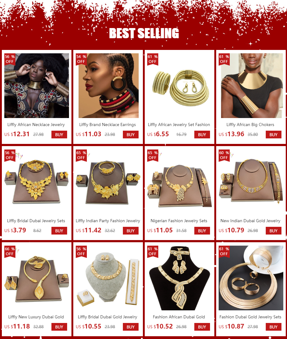 Liffly African Jewelry Set Fashion Choker Necklace Sets for Women Bohemia Bracelet Statement Jewelry Magnetism Button