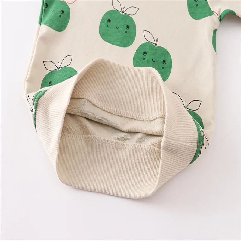 Jumping Meters New Arrival Apples Print Girls Sweatshirts Hot Selling Children's Clothes Long Sleeve Autumn Shirts