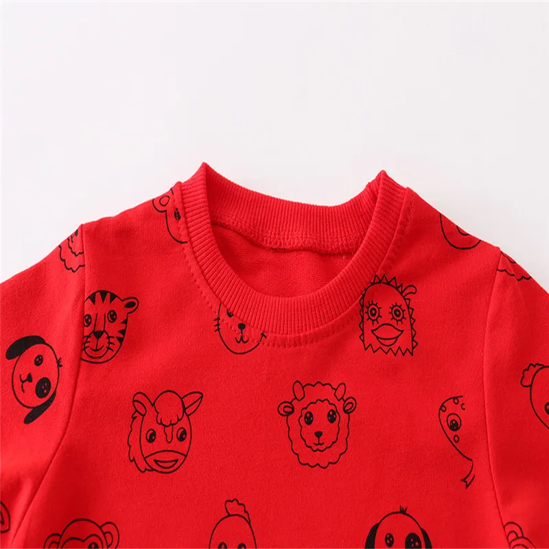 Jumping Meters New Arrival Apples Print Girls Sweatshirts Hot Selling Children's Clothes Long Sleeve Autumn Shirts