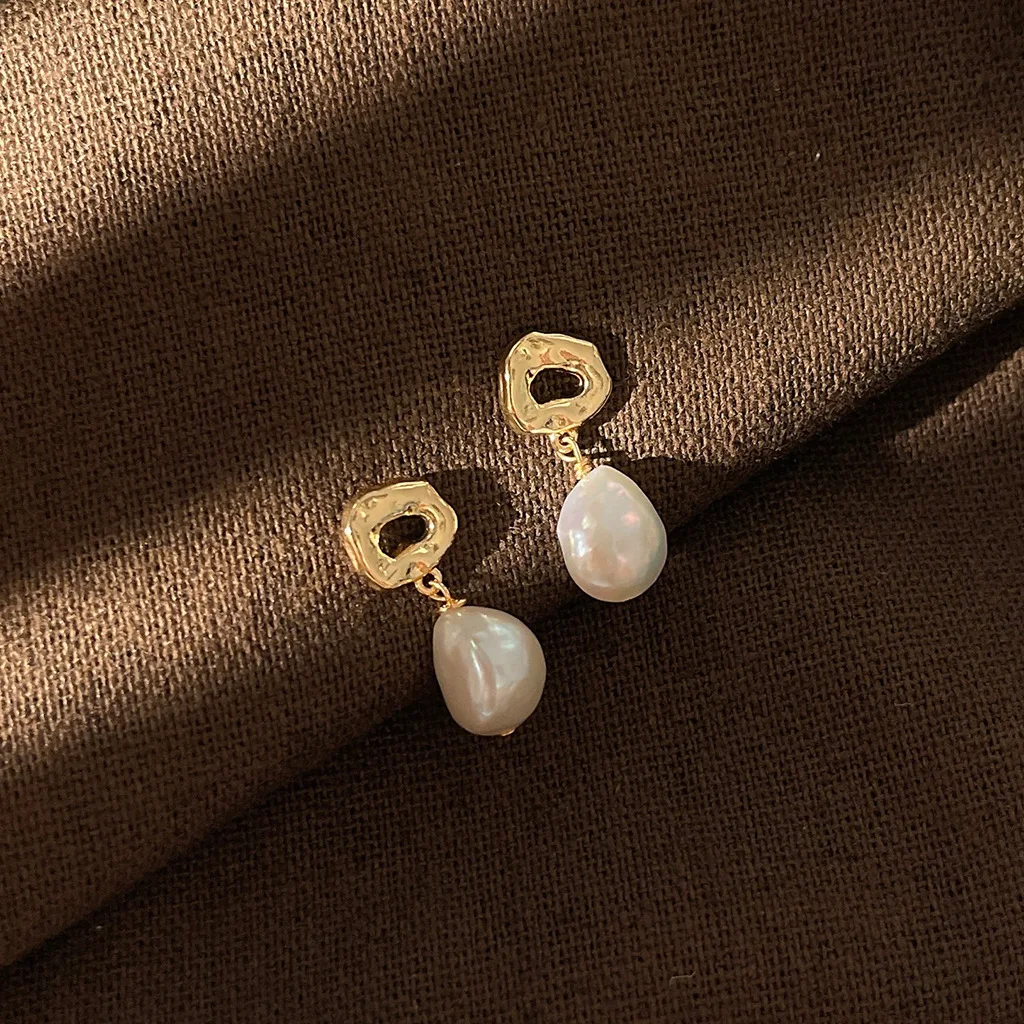 Promotion Jewelry For Women 100% Baroque Freshwater Pearl 14K Gold Filled Female Tassels Stud Earrings Christmas Gifts
