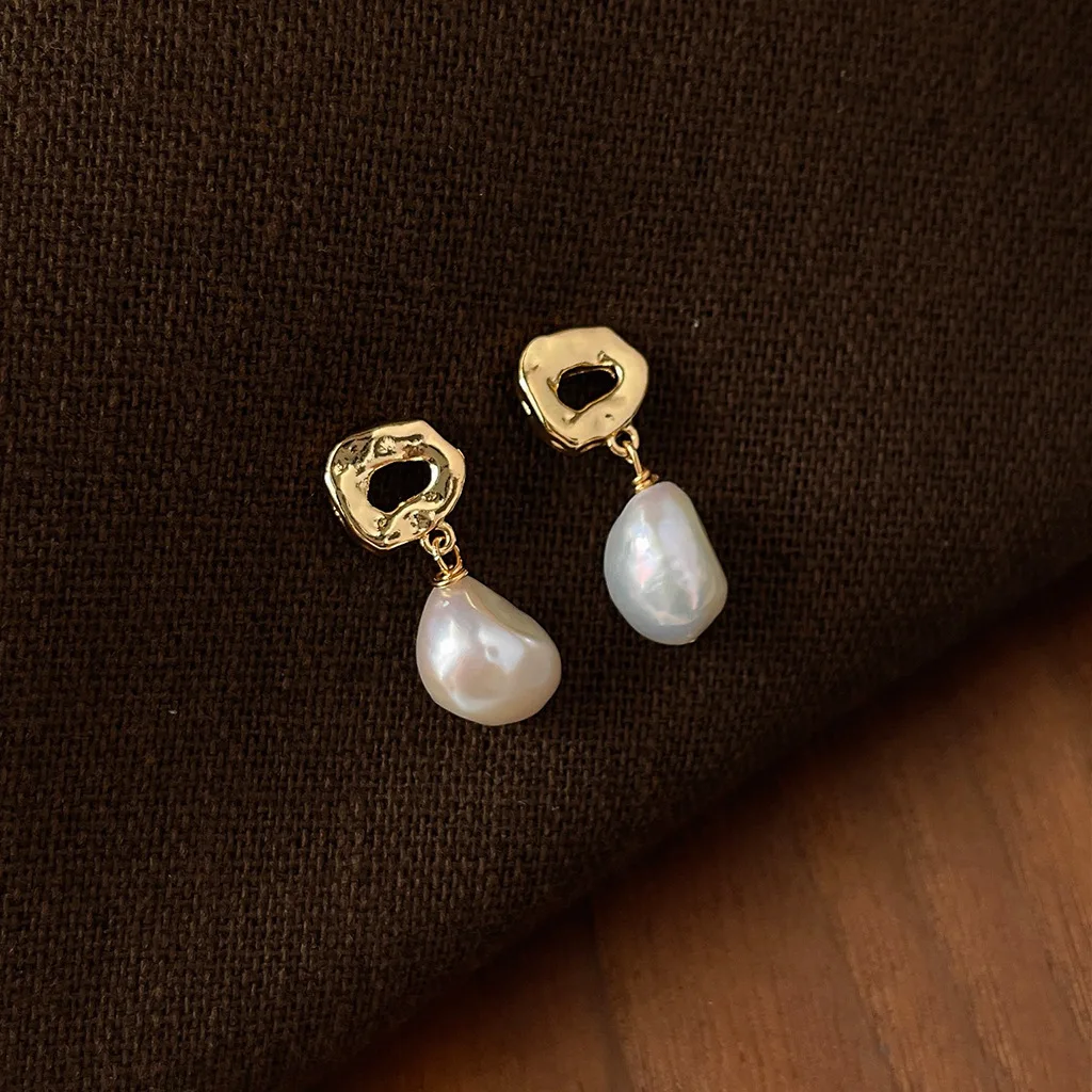 Promotion Jewelry For Women 100% Baroque Freshwater Pearl 14K Gold Filled Female Tassels Stud Earrings Christmas Gifts
