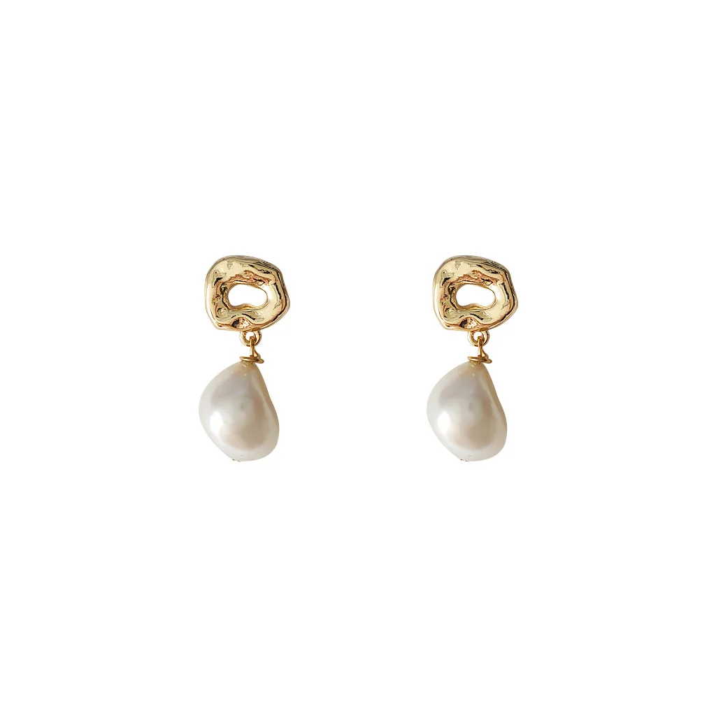Promotion Jewelry For Women 100% Baroque Freshwater Pearl 14K Gold Filled Female Tassels Stud Earrings Christmas Gifts