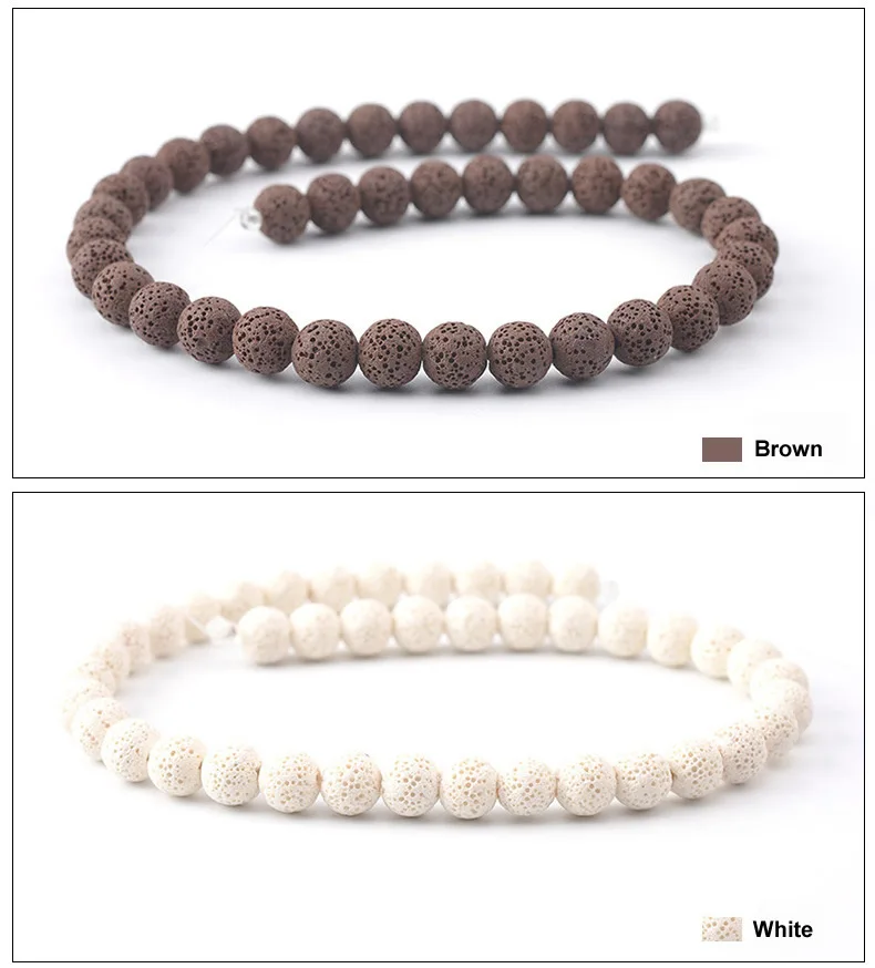 6mm-16mm Colored Volcanic Lava Round Jewelry Blue Lava Loose Energy Treatment Beads Jewelry Making DIY Bracelet Jewelry