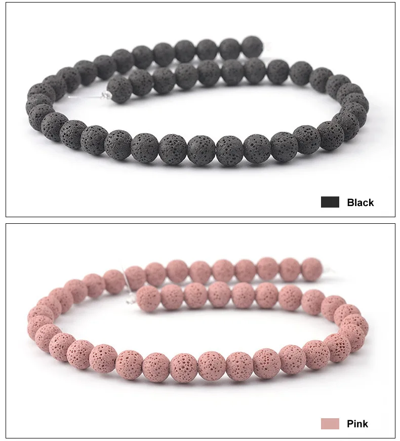 6mm-16mm Colored Volcanic Lava Round Jewelry Blue Lava Loose Energy Treatment Beads Jewelry Making DIY Bracelet Jewelry