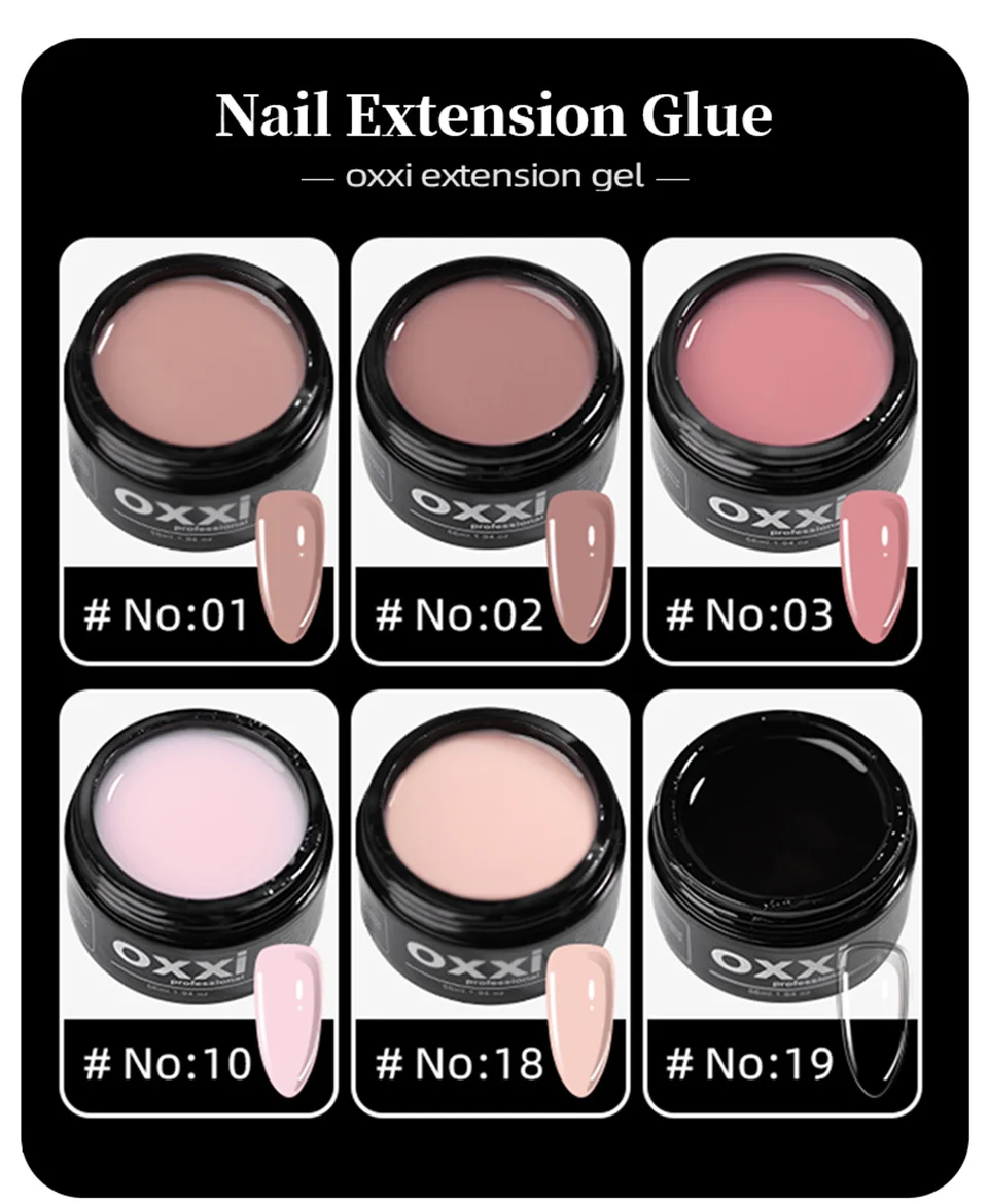 OXXI Gel for Nail Extension Manicure Poly Nail Gellac 56ml Builder UV LED Gel Polish Semi-permanent Nude Natural Acryl Varnish
