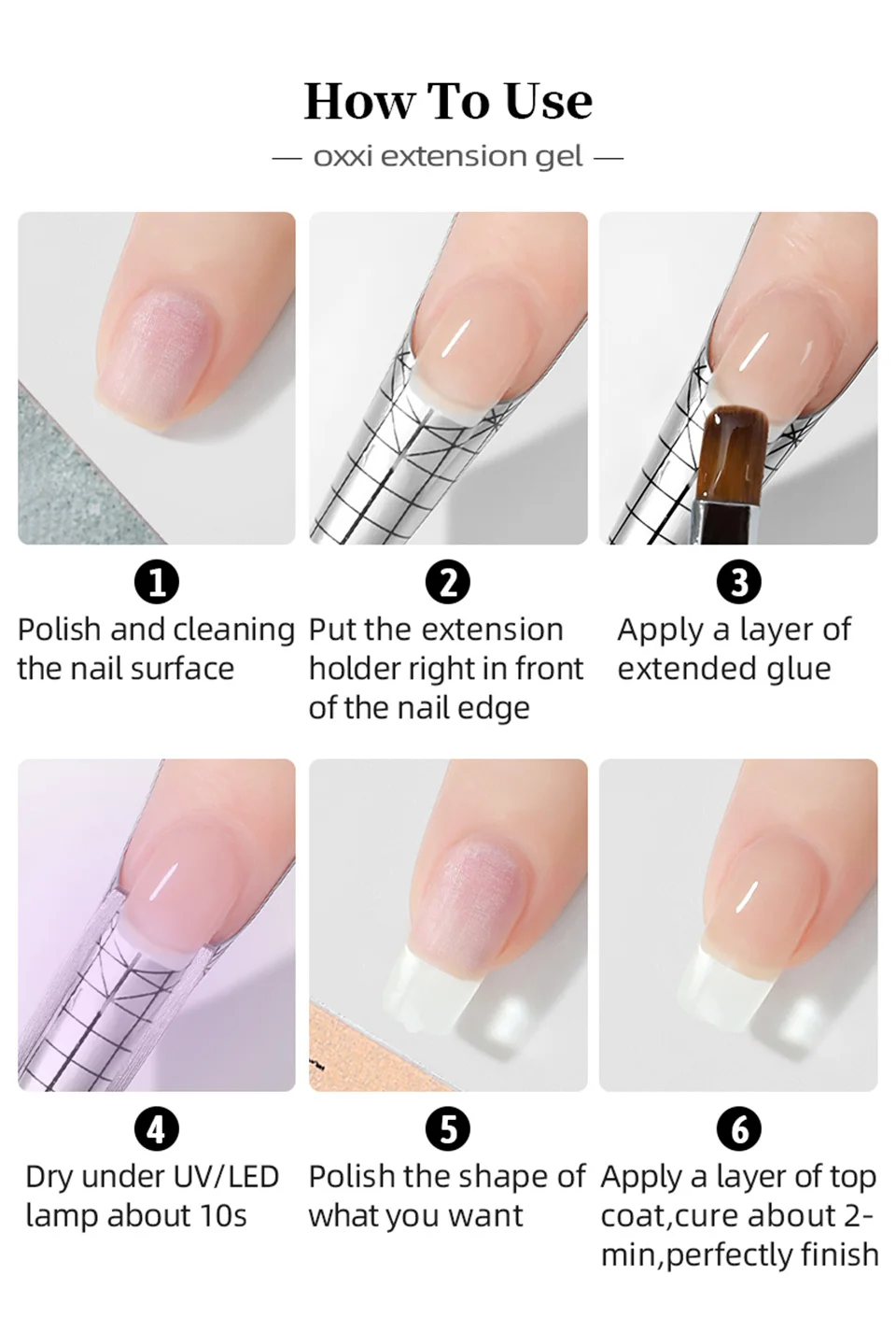 OXXI Gel for Nail Extension Manicure Poly Nail Gellac 56ml Builder UV LED Gel Polish Semi-permanent Nude Natural Acryl Varnish