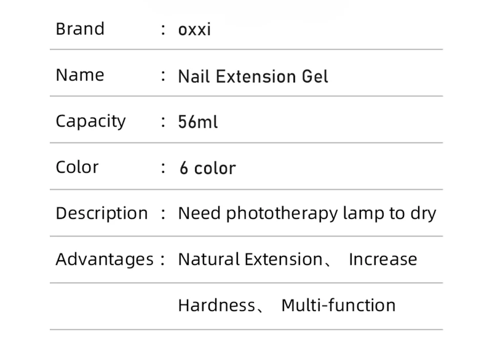 OXXI Gel for Nail Extension Manicure Poly Nail Gellac 56ml Builder UV LED Gel Polish Semi-permanent Nude Natural Acryl Varnish