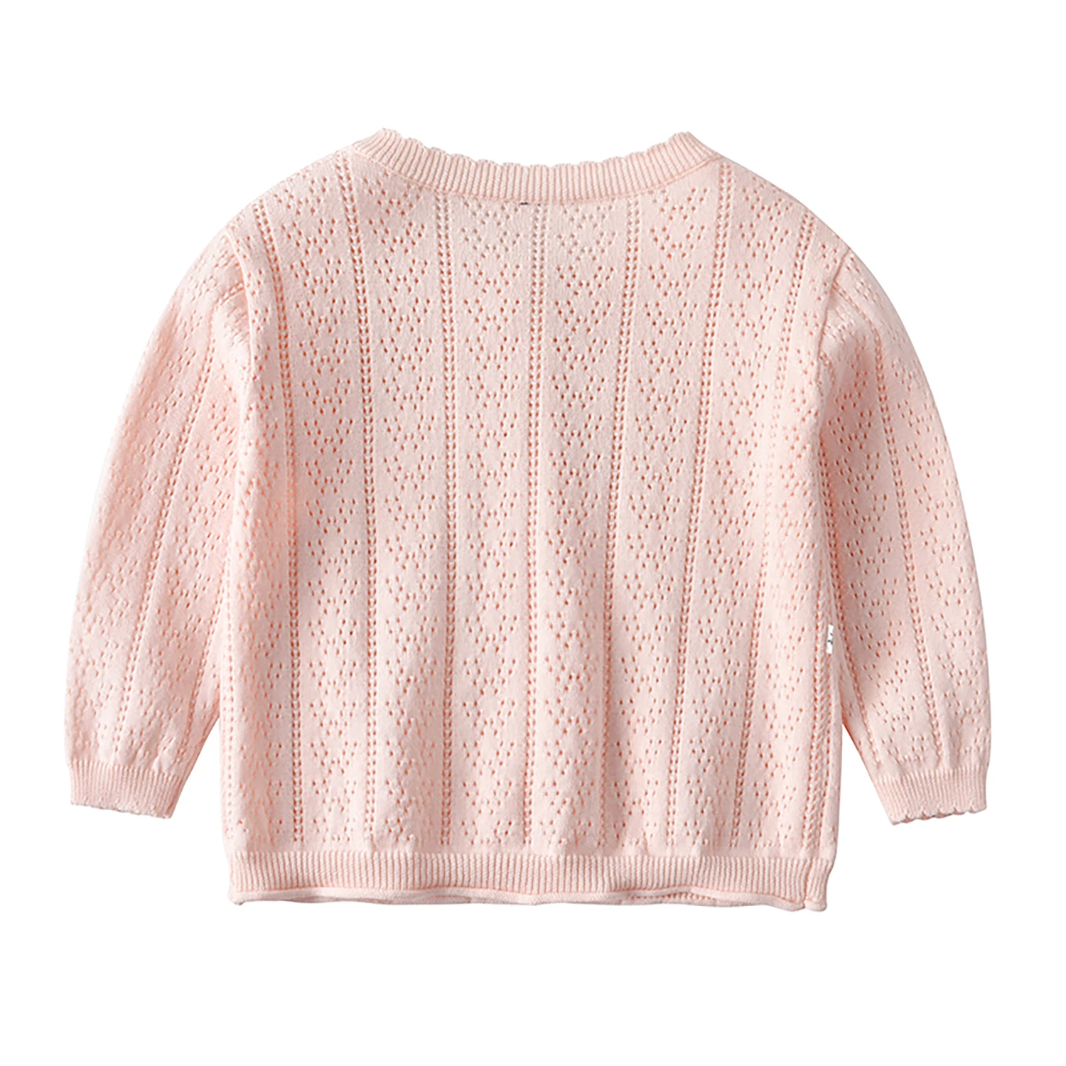 Spring and Autumn Newborn Baby Girl Pure Cotton Sweater Cardigan Hollow Knitted Thin Jacket