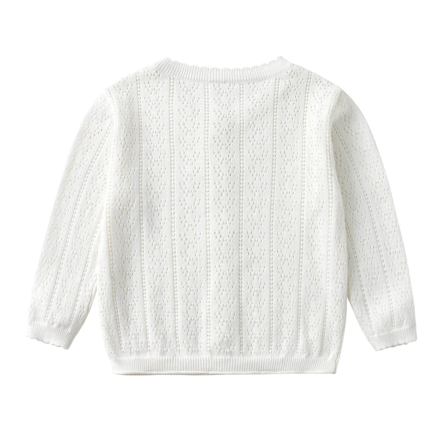 Spring and Autumn Newborn Baby Girl Pure Cotton Sweater Cardigan Hollow Knitted Thin Jacket