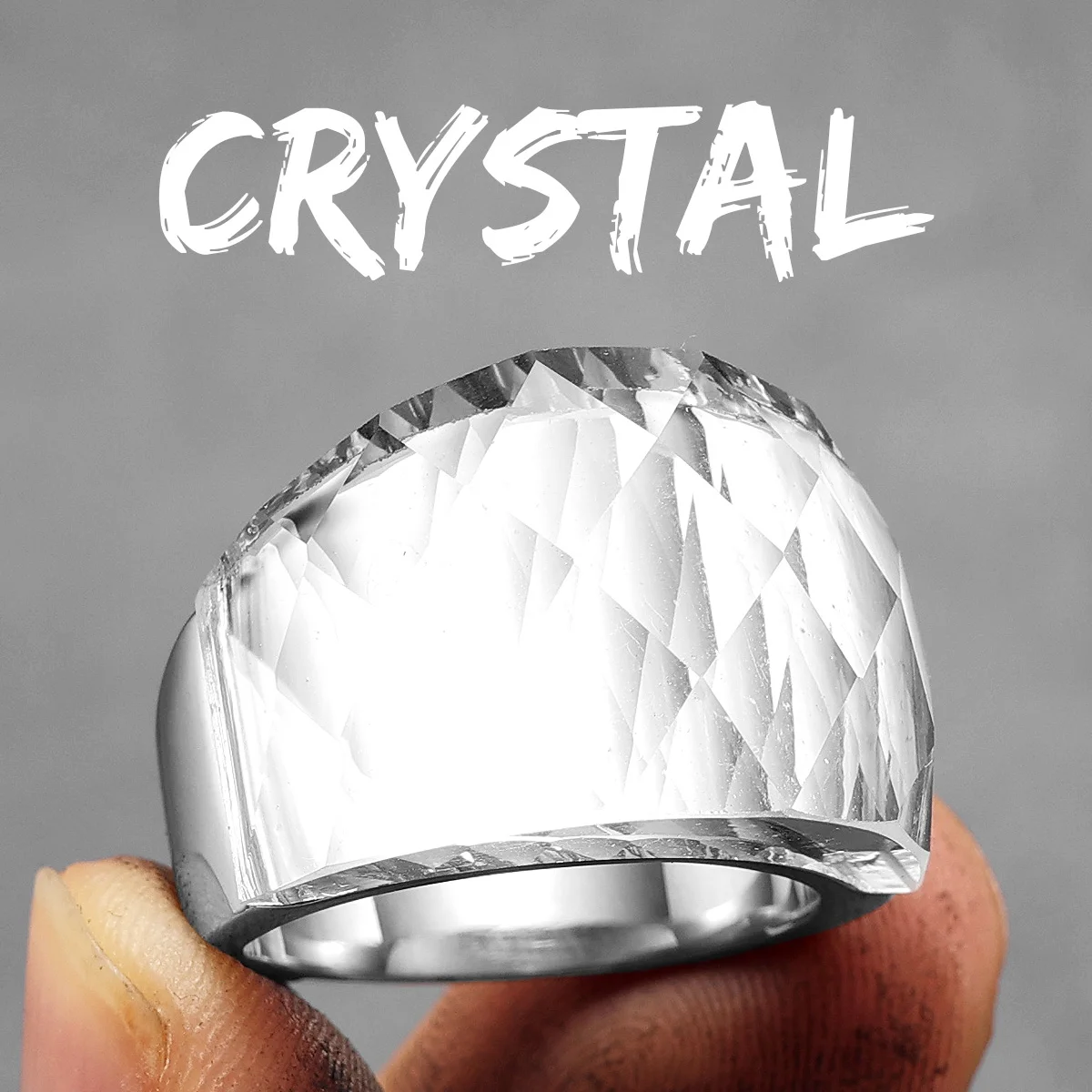 Multicolor Luxury Glass Crystal Men Rings Stainless Steel Women Jewelry Punk Rock Cool Stuff Fashion Accessories Gift Wholesale