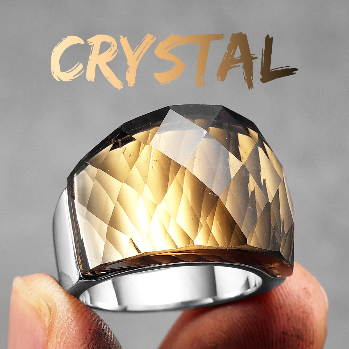 Multicolor Luxury Glass Crystal Men Rings Stainless Steel Women Jewelry Punk Rock Cool Stuff Fashion Accessories Gift Wholesale