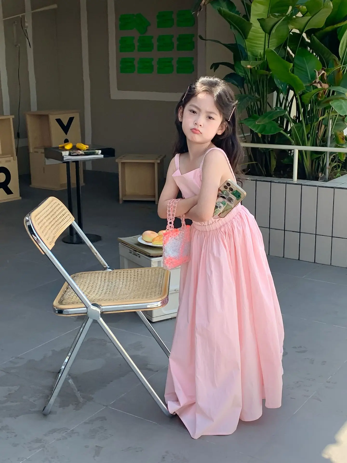 Children Clothing Girls Dress Holiday Style 2023 Summer Girls Backless Temperament Sweet Suspender Princess Long Casual Dress