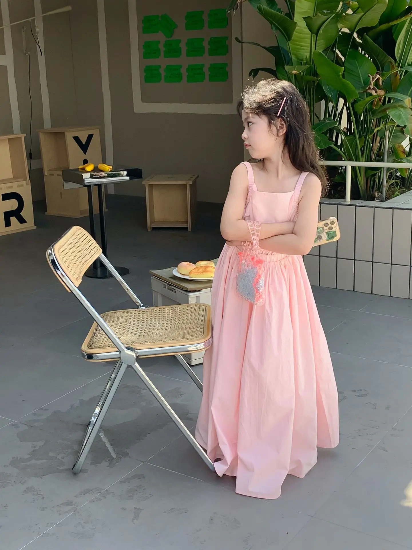 Children Clothing Girls Dress Holiday Style 2023 Summer Girls Backless Temperament Sweet Suspender Princess Long Casual Dress