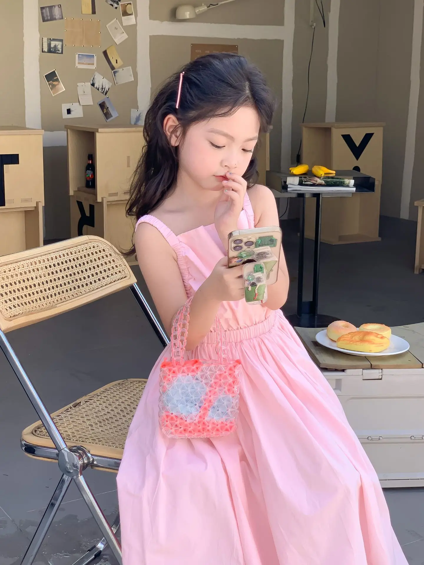 Children Clothing Girls Dress Holiday Style 2023 Summer Girls Backless Temperament Sweet Suspender Princess Long Casual Dress