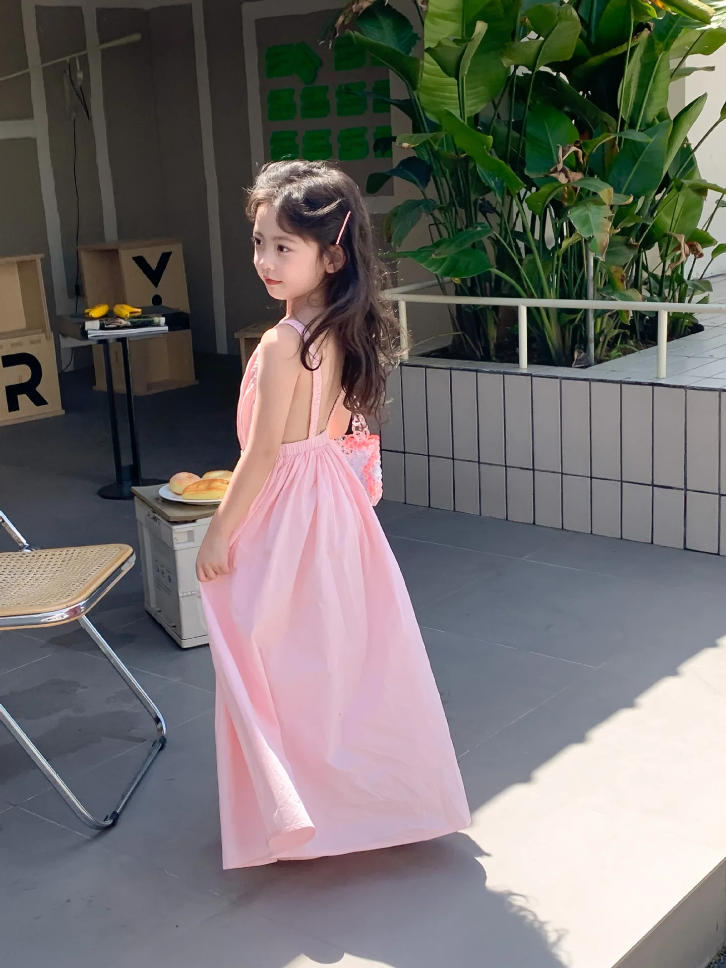 Children Clothing Girls Dress Holiday Style 2023 Summer Girls Backless Temperament Sweet Suspender Princess Long Casual Dress