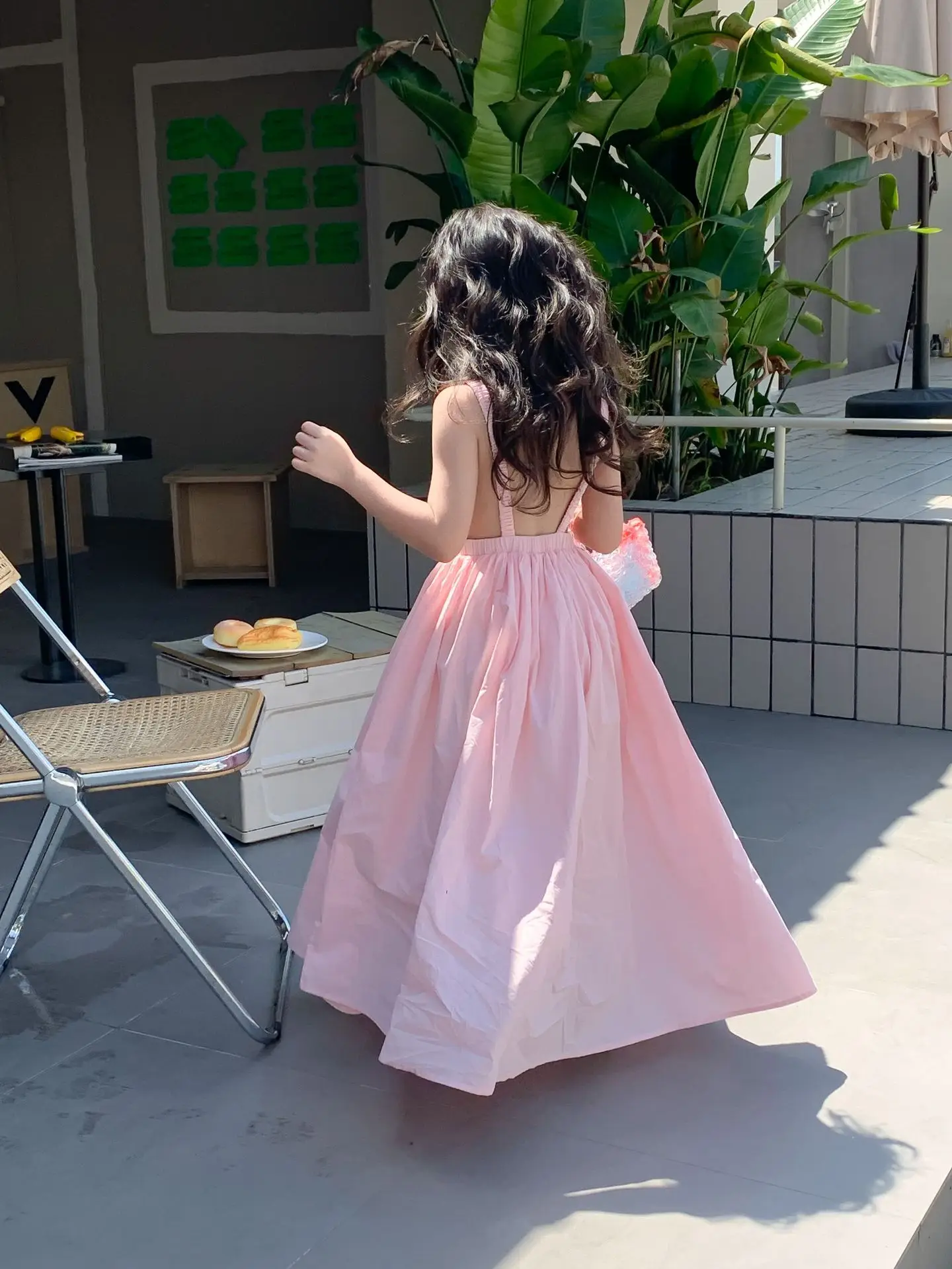 Children Clothing Girls Dress Holiday Style 2023 Summer Girls Backless Temperament Sweet Suspender Princess Long Casual Dress