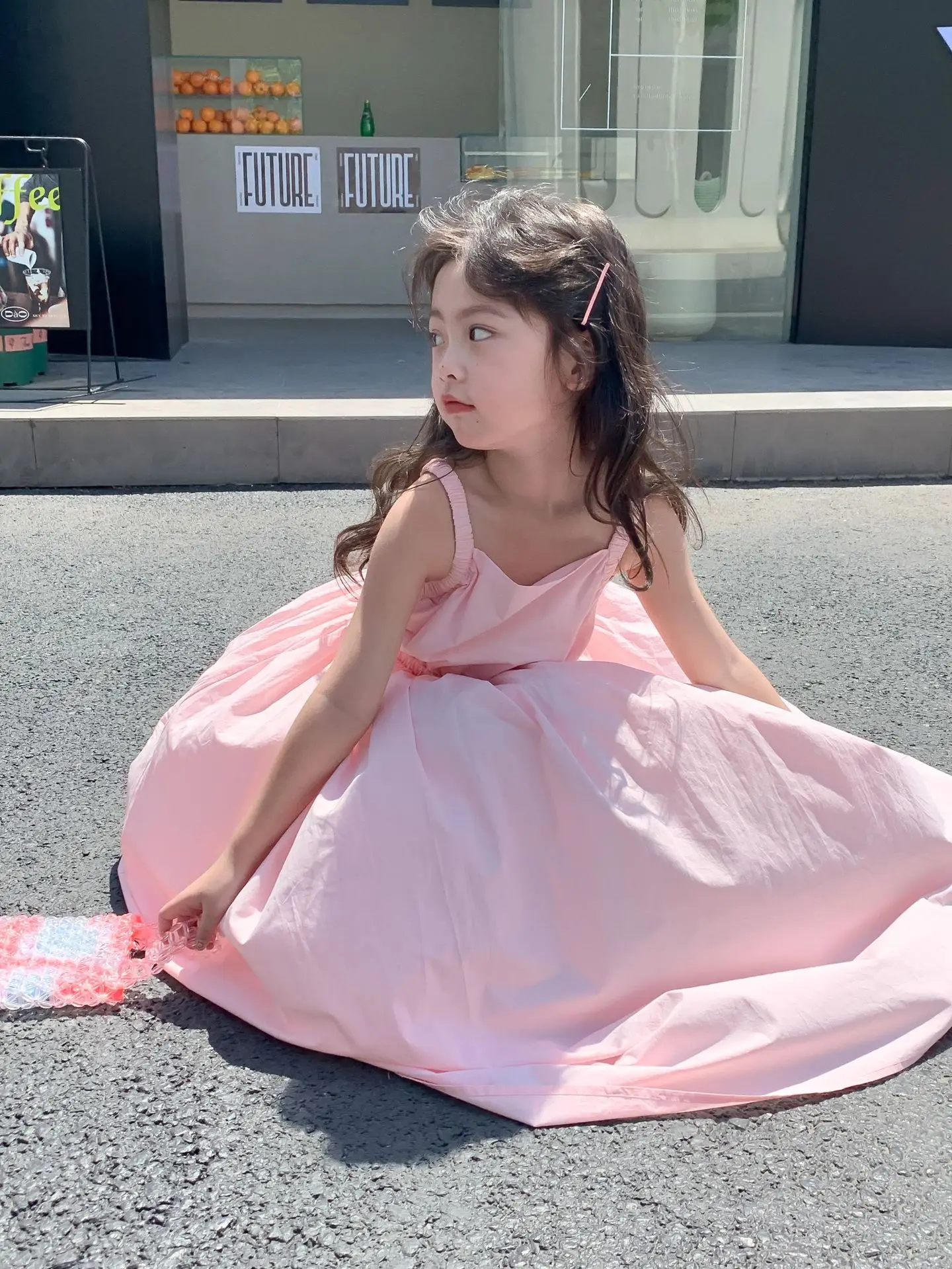 Children Clothing Girls Dress Holiday Style 2023 Summer Girls Backless Temperament Sweet Suspender Princess Long Casual Dress