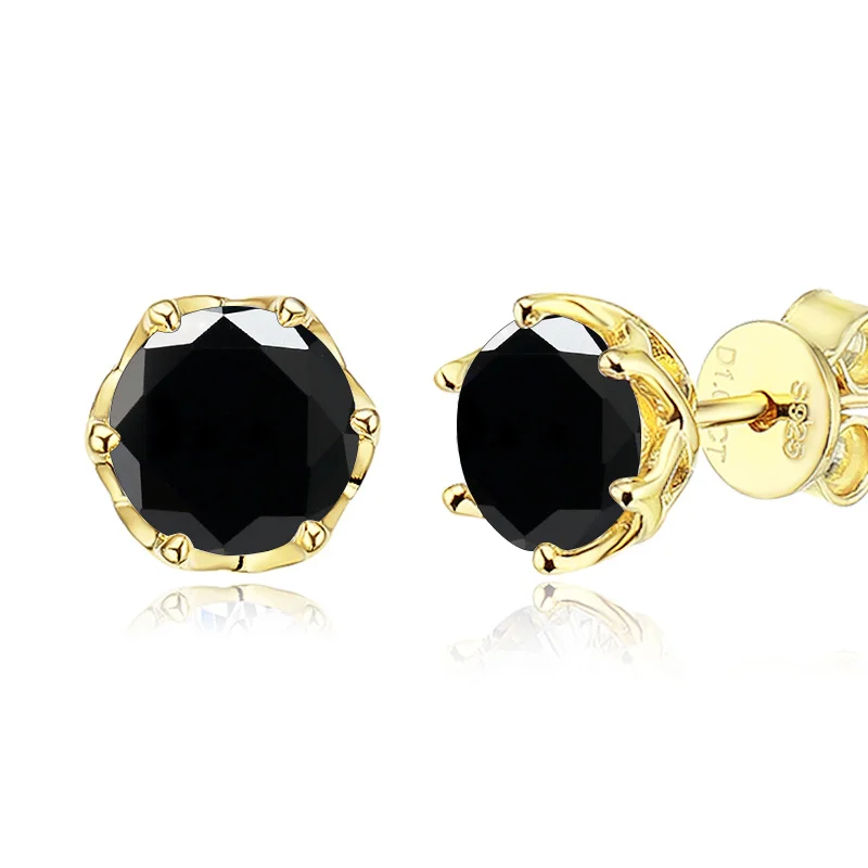 Butterflykiss S925 Sterling Silver Gold Plated D Color Moissanite Stud Earrings For Women Top Quality Sparkling Wedding Jewelry