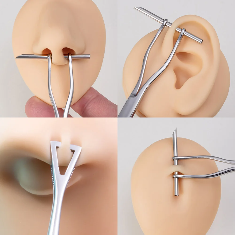 Surgical Steel Pliers Body Piercing Tool Forceps Needle Pipe Clamp Tweezers Open Close CBR Ring Plier Ear Belly Nose Pierc Tools