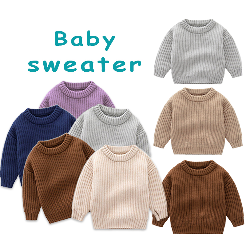 Children Baby Loose Sweater Knitted Autum Winter Baby Boy Girl Clothes Round Neck Kid Toddler Girl Boy Pullover Baby Outerwear