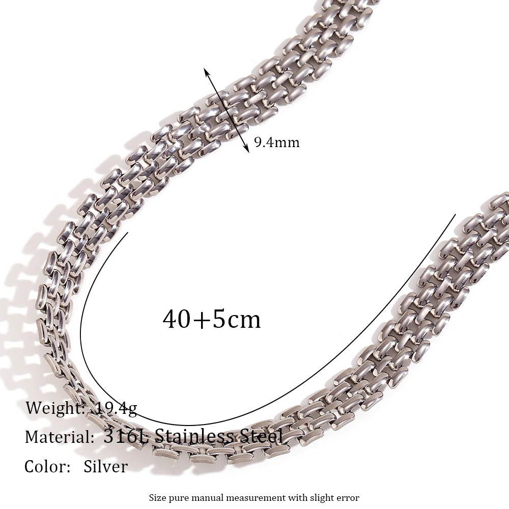 E.B.belle New Watch Strap Chain Bracelet Necklace 18K Gold Plated Jewelry 316L Stainless Steel Bracelet for Women Accessories