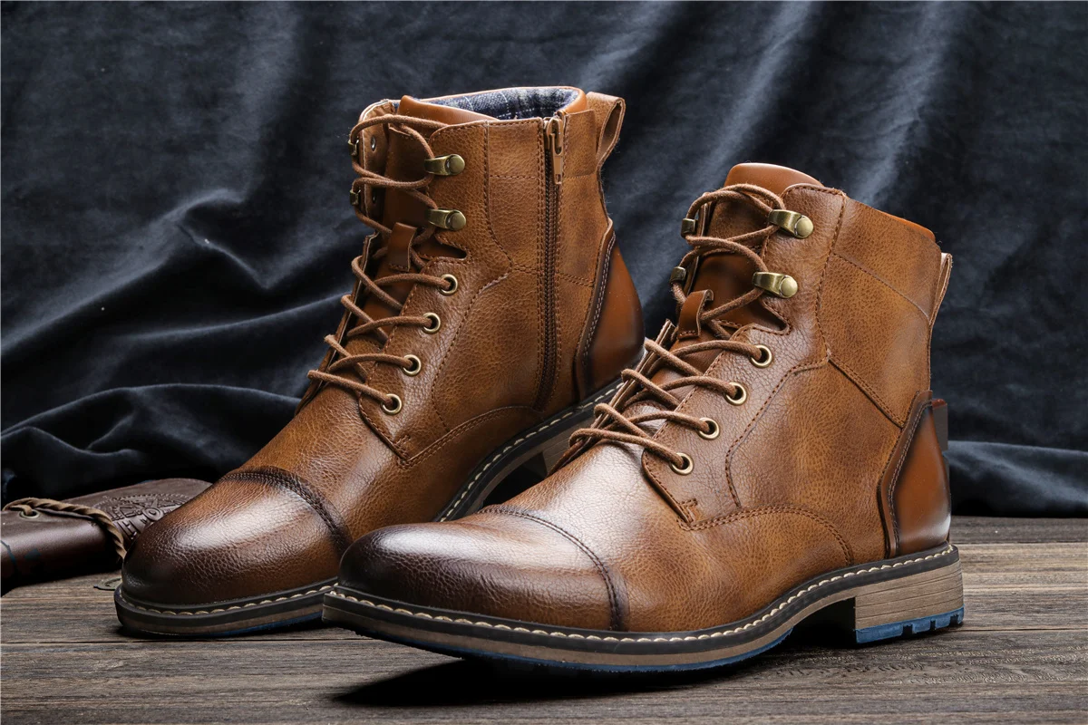 Size 7~13 Retro Men Boots 2023 Fashion Comfortable Spring Leather Boots