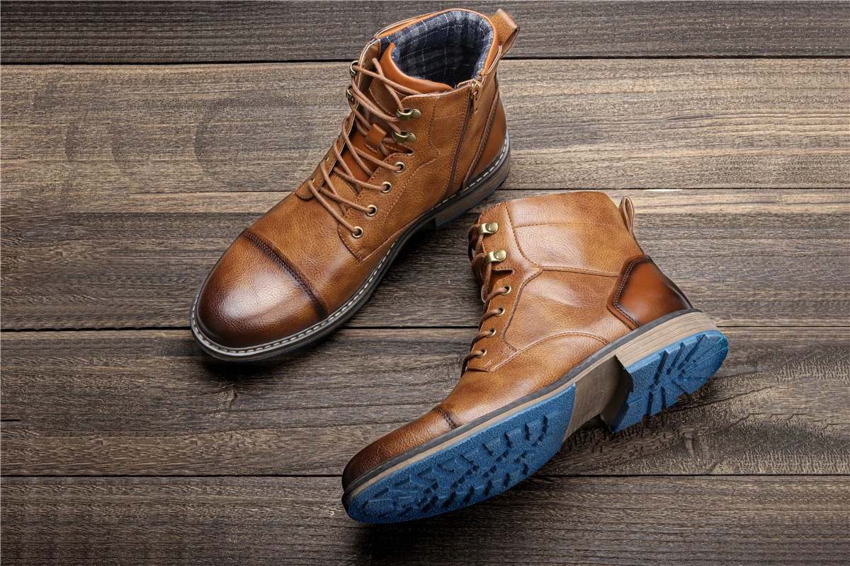 Size 7~13 Retro Men Boots 2023 Fashion Comfortable Spring Leather Boots