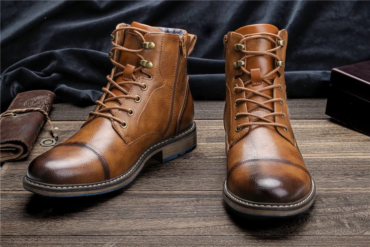 Size 7~13 Retro Men Boots 2023 Fashion Comfortable Spring Leather Boots