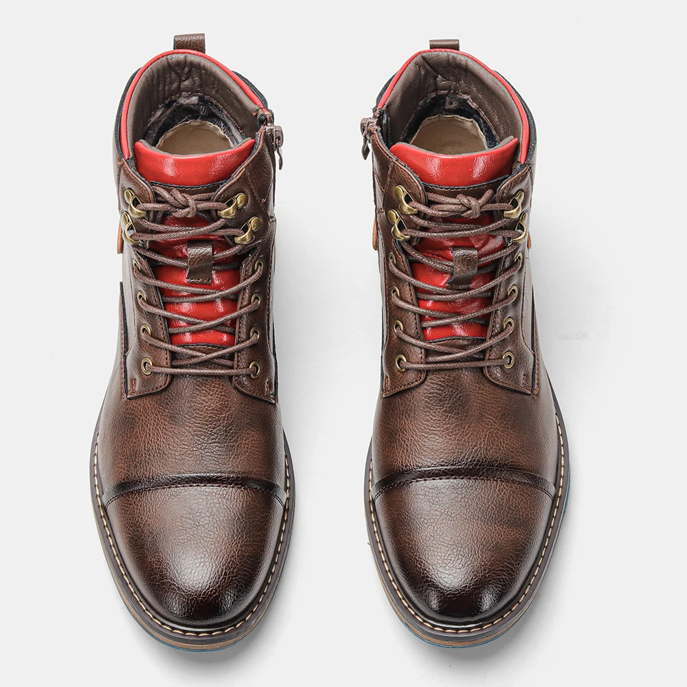 Size 7~13 Retro Men Boots 2023 Fashion Comfortable Spring Leather Boots