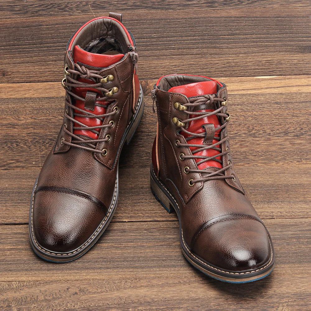 Size 7~13 Retro Men Boots 2023 Fashion Comfortable Spring Leather Boots