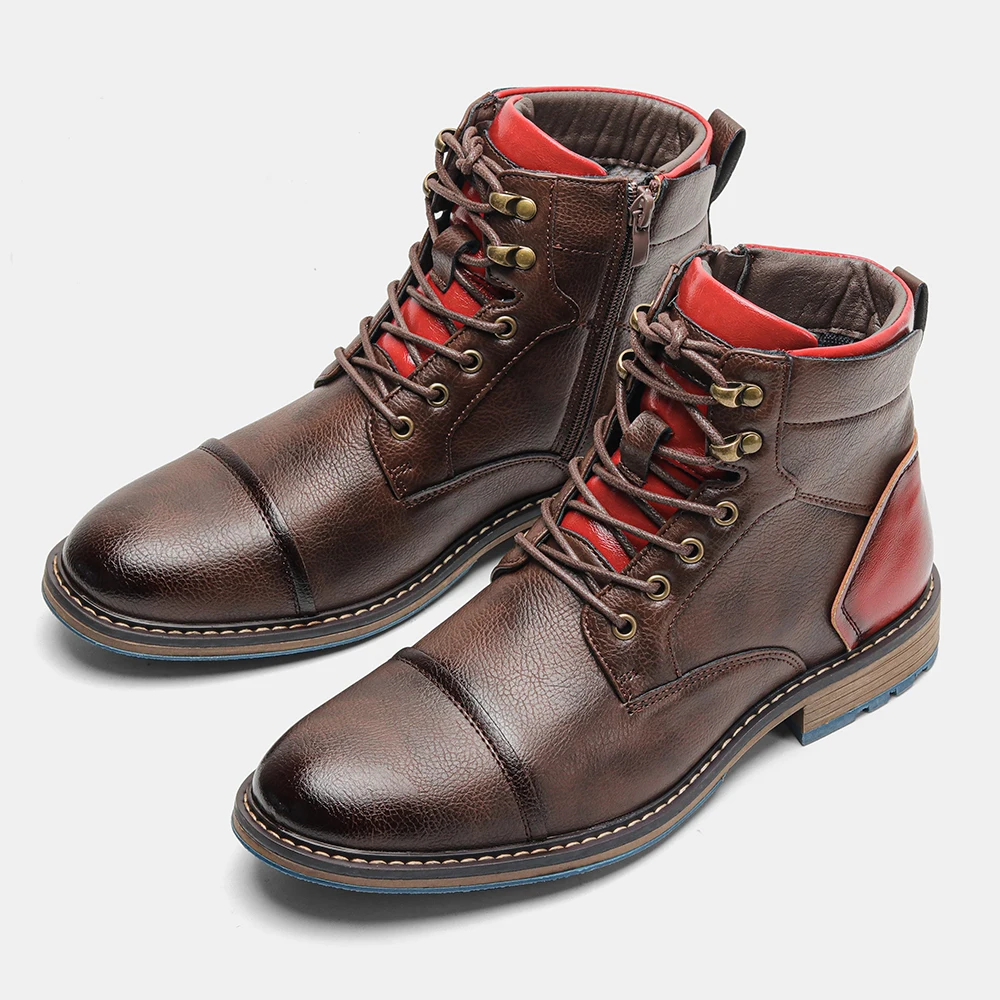 Size 7~13 Retro Men Boots 2023 Fashion Comfortable Spring Leather Boots