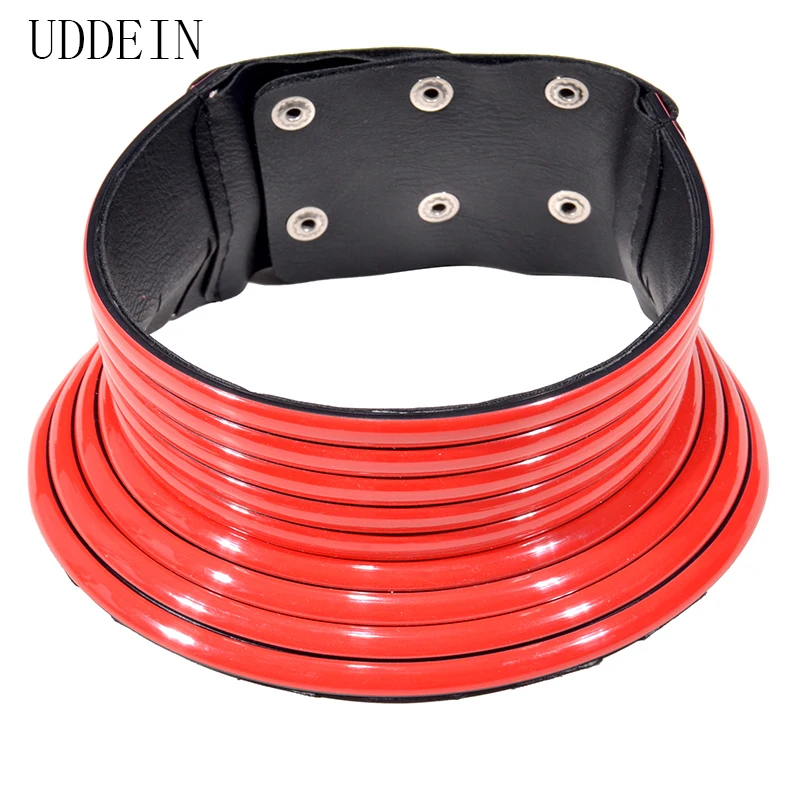 UDDEIN Vintage Statement Choker Necklace & Pendant Gold Color Leather African Jewelry For Women Torques Collar Maxi Necklace Set