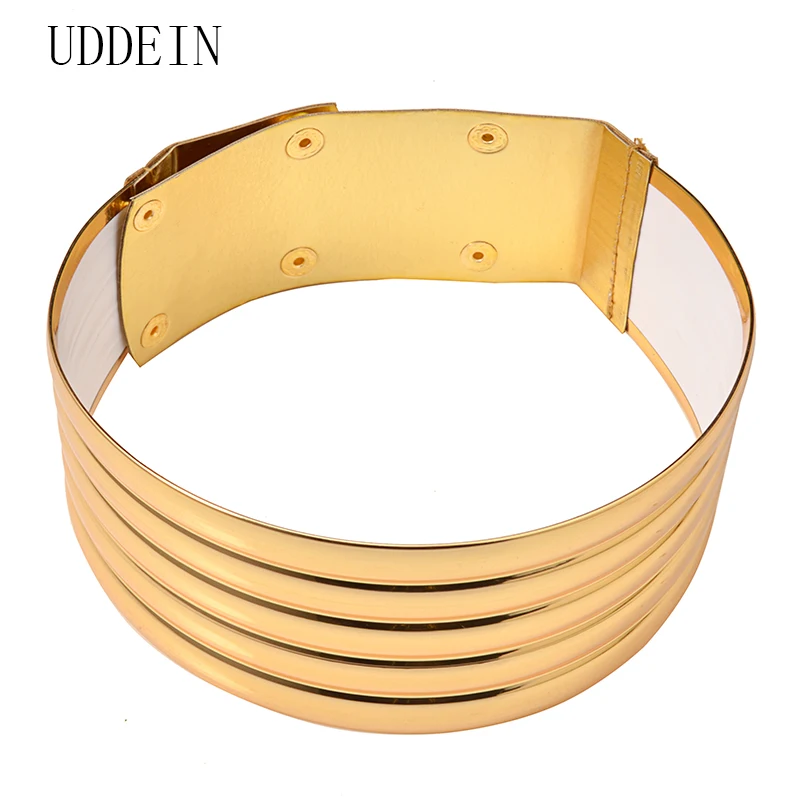 UDDEIN Vintage Statement Choker Necklace & Pendant Gold Color Leather African Jewelry For Women Torques Collar Maxi Necklace Set