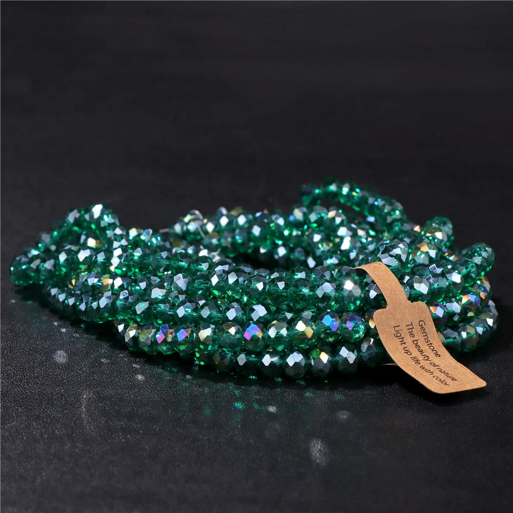Wholesale 5 strand/lot Faceted Austrian Crystal Bead Rondelle Loose Spacer AB Color Glass Beads For Jewelry Making Accessories