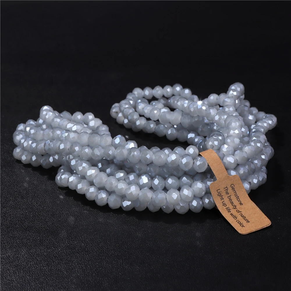 Wholesale 5 strand/lot Faceted Austrian Crystal Bead Rondelle Loose Spacer AB Color Glass Beads For Jewelry Making Accessories