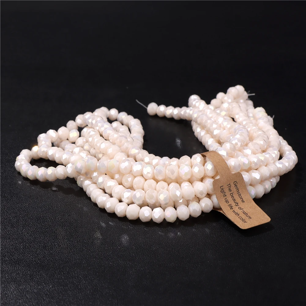 Wholesale 5 strand/lot Faceted Austrian Crystal Bead Rondelle Loose Spacer AB Color Glass Beads For Jewelry Making Accessories
