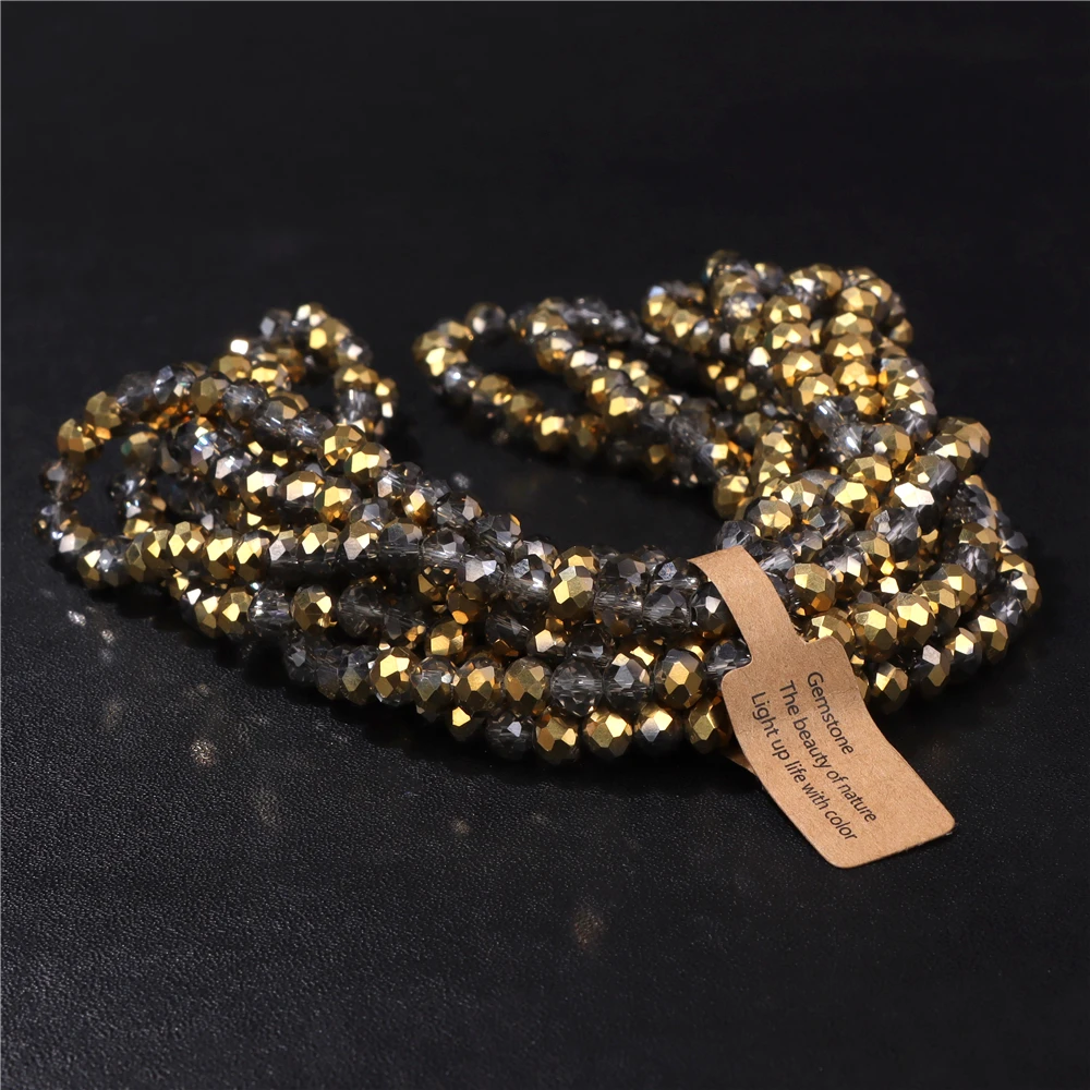 Wholesale 5 strand/lot Faceted Austrian Crystal Bead Rondelle Loose Spacer AB Color Glass Beads For Jewelry Making Accessories
