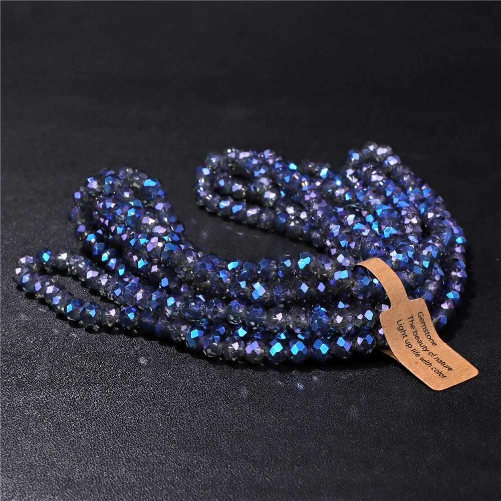 Wholesale 5 strand/lot Faceted Austrian Crystal Bead Rondelle Loose Spacer AB Color Glass Beads For Jewelry Making Accessories
