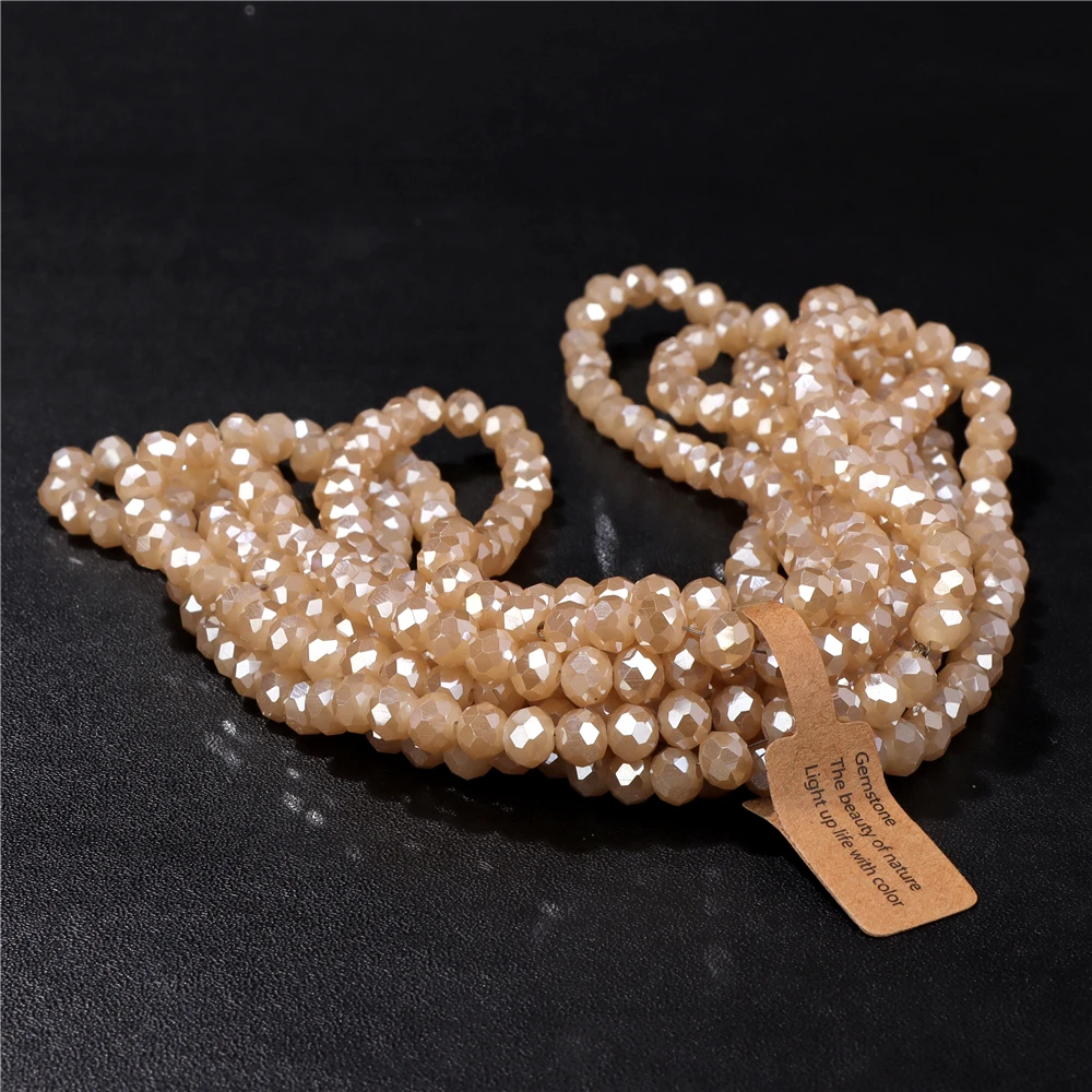Wholesale 5 strand/lot Faceted Austrian Crystal Bead Rondelle Loose Spacer AB Color Glass Beads For Jewelry Making Accessories