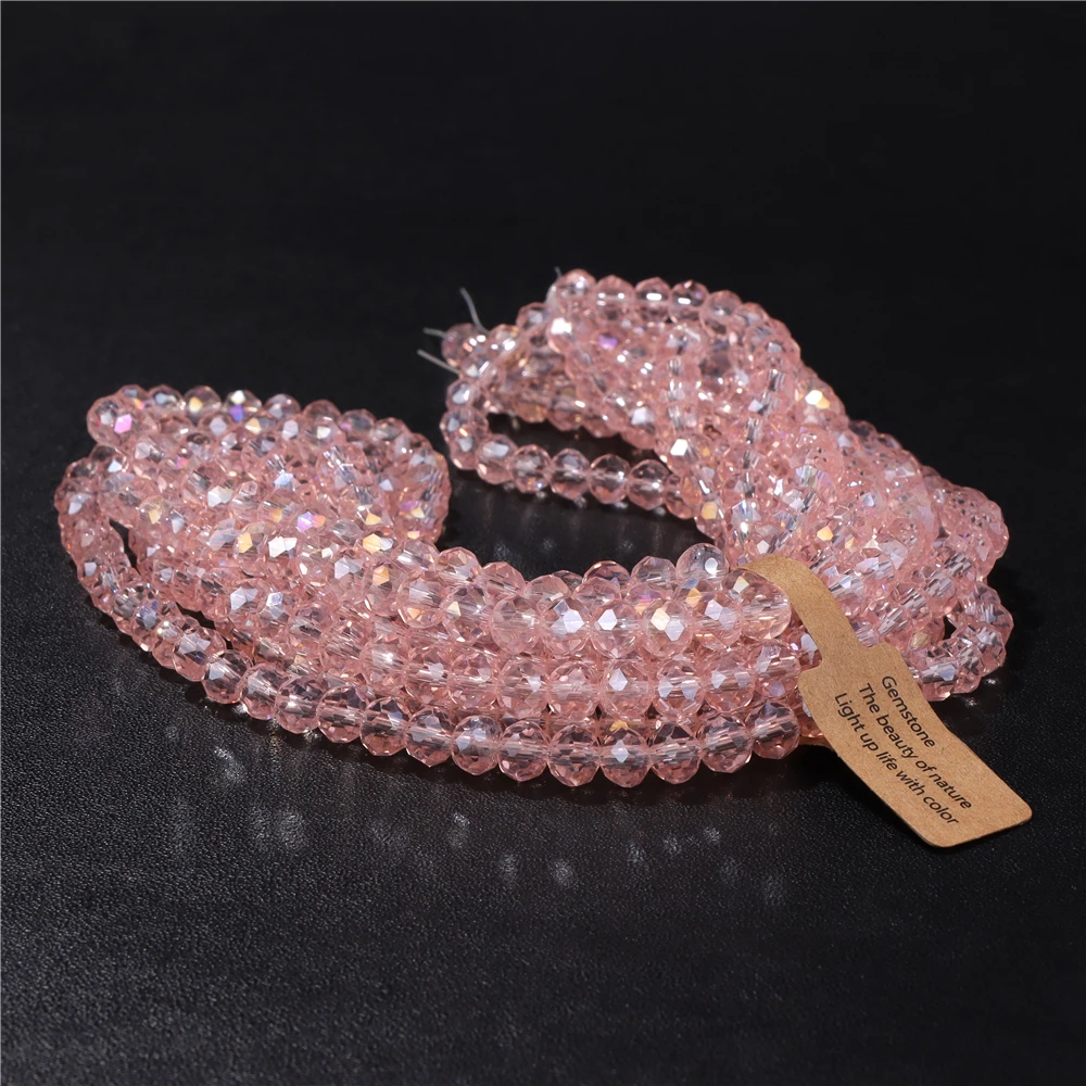 Wholesale 5 strand/lot Faceted Austrian Crystal Bead Rondelle Loose Spacer AB Color Glass Beads For Jewelry Making Accessories