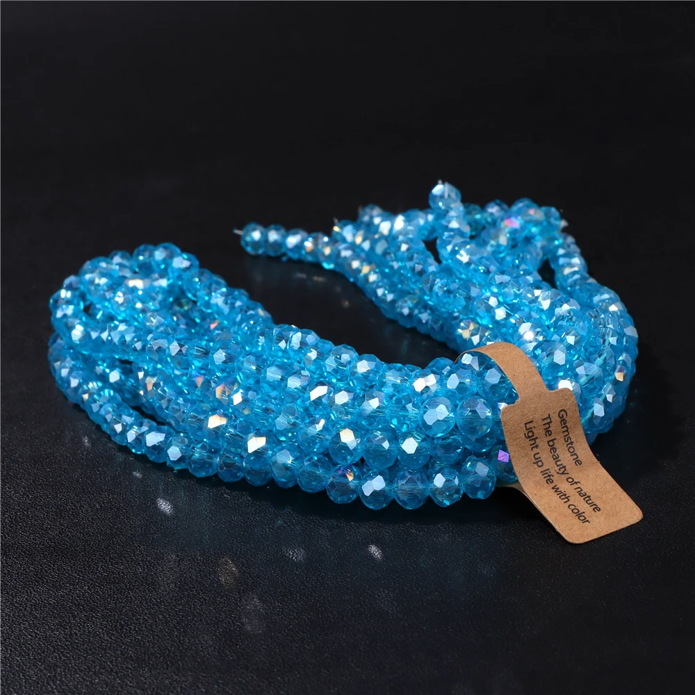 Wholesale 5 strand/lot Faceted Austrian Crystal Bead Rondelle Loose Spacer AB Color Glass Beads For Jewelry Making Accessories