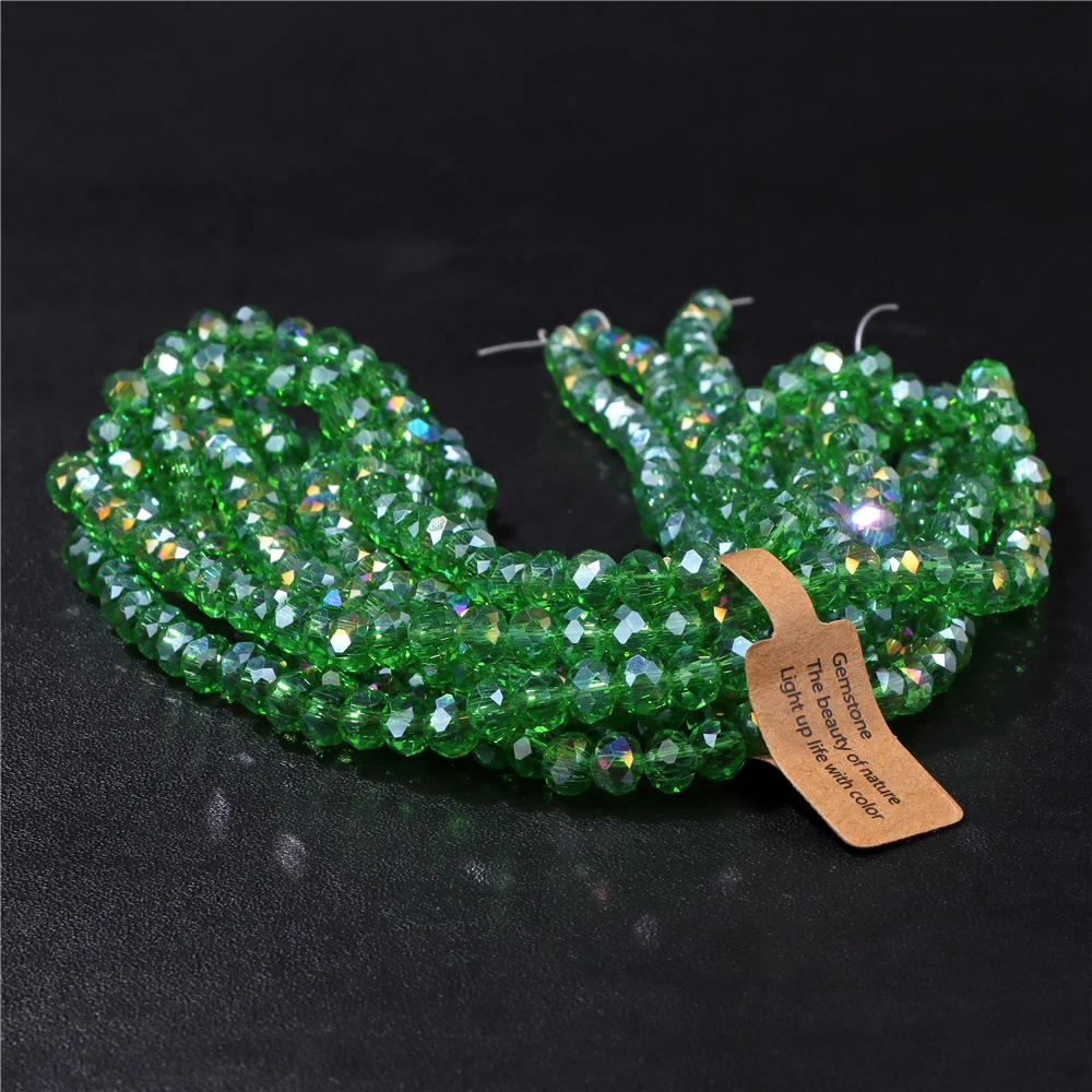 Wholesale 5 strand/lot Faceted Austrian Crystal Bead Rondelle Loose Spacer AB Color Glass Beads For Jewelry Making Accessories