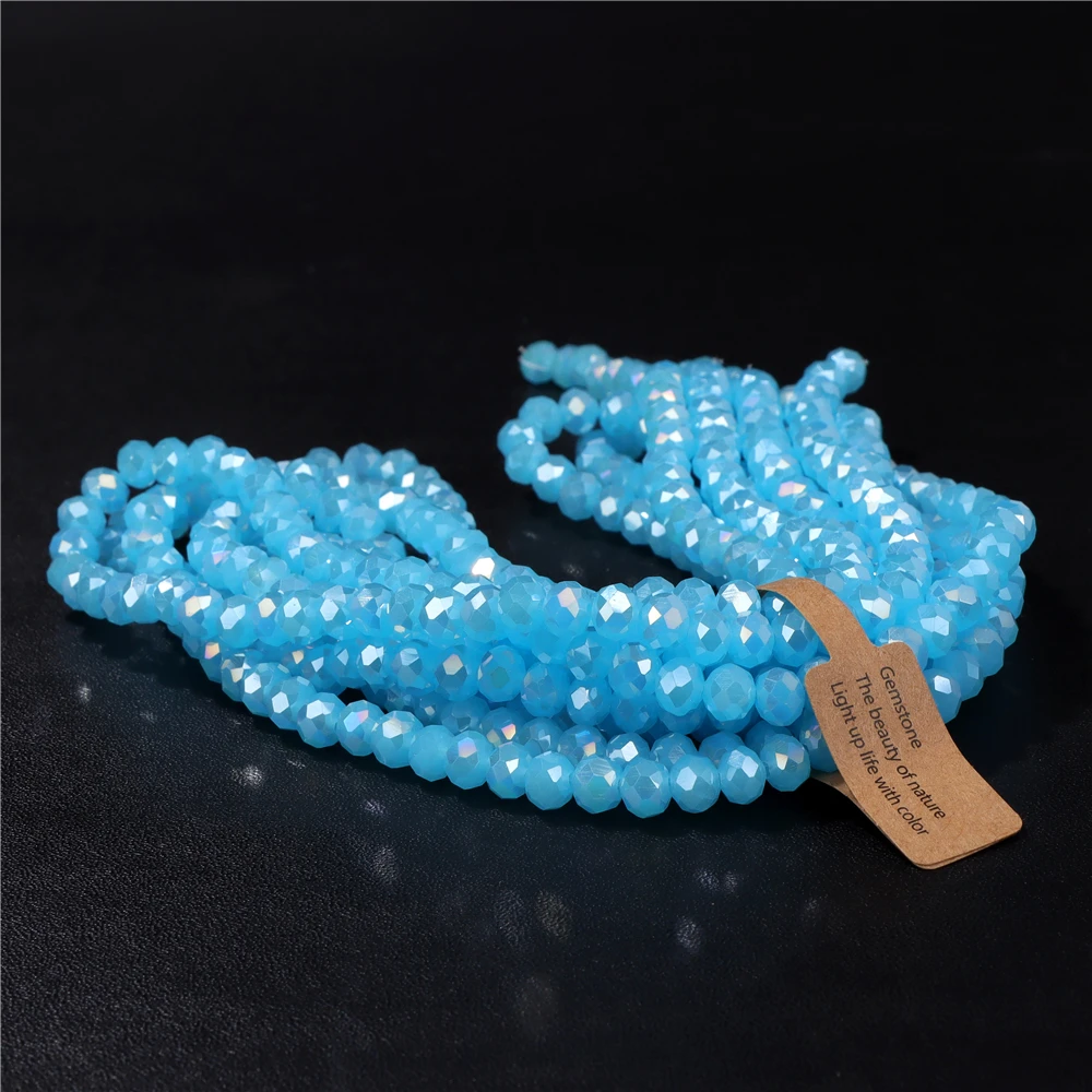 Wholesale 5 strand/lot Faceted Austrian Crystal Bead Rondelle Loose Spacer AB Color Glass Beads For Jewelry Making Accessories